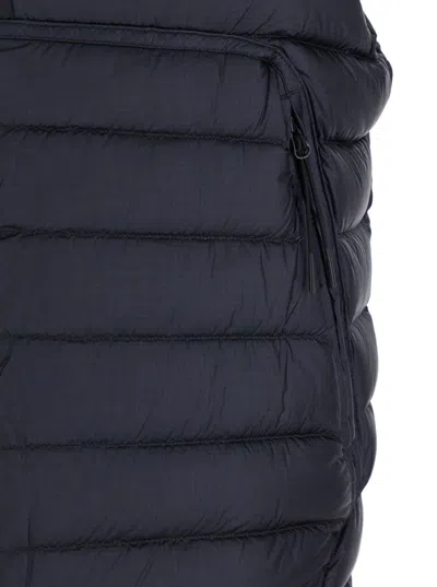 C.p. Company Men Blue Vest With Mock Neck And Logo Plaque On The Side In Tech Fabric Man In Blue