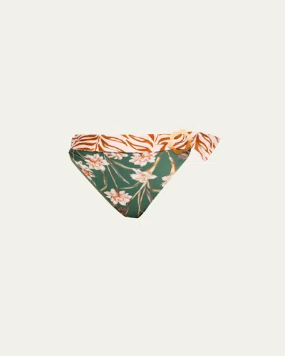 Patbo Botanic Retro High Waist Bikini Bottoms Dark Green In Green