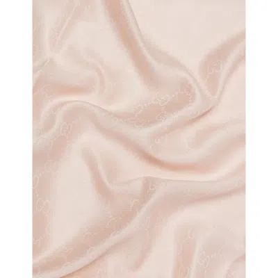 Gucci Womens Roseate Sirens Monogram Cotton And Silk Scarf