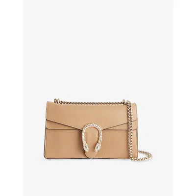 Gucci Womens Natural Tan Dionysus Medium Leather Shoulder Bag