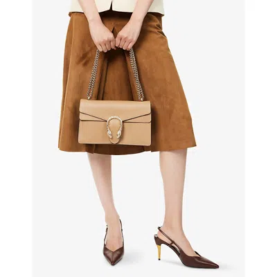 Gucci Womens Natural Tan Dionysus Medium Leather Shoulder Bag