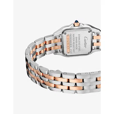 Cartier Rose Gold Crw3pn0014 Panthère De  Small 18ct Rose-gold, Steel And Diamond Quartz Watch
