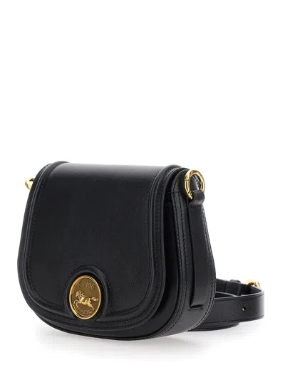 Chloé Women 'horse Medal' Black Shoulder Bag With Adjustable And Removable Shoulder Strap And Logo P In Black
