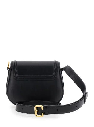 Chloé Women 'horse Medal' Black Shoulder Bag With Adjustable And Removable Shoulder Strap And Logo P In Black
