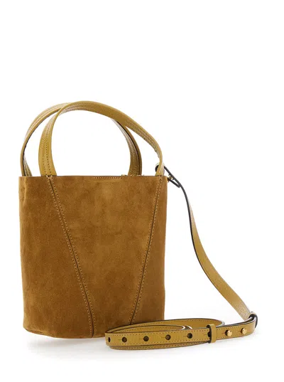 Chloé Spin Embellished Leather-trimmed Suede Tote