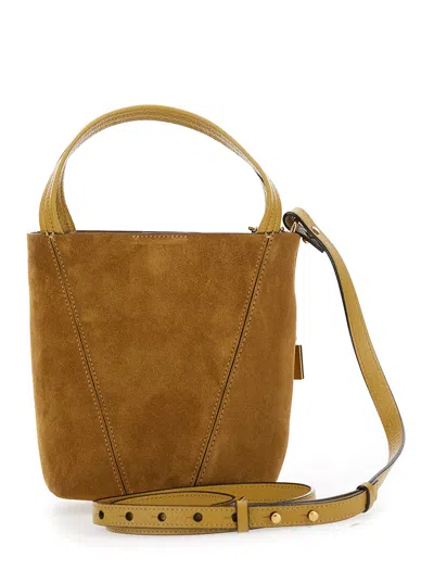 Chloé Spin Embellished Leather-trimmed Suede Tote