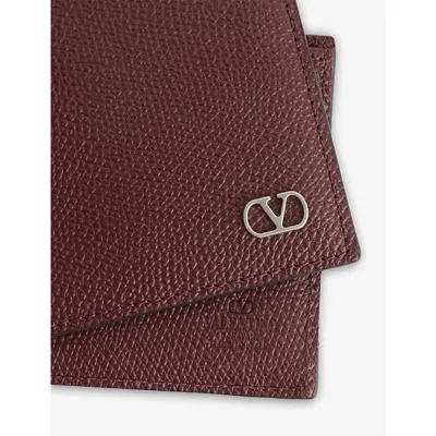Valentino Mens Rosewood Vlogo Bifold Leather Wallet