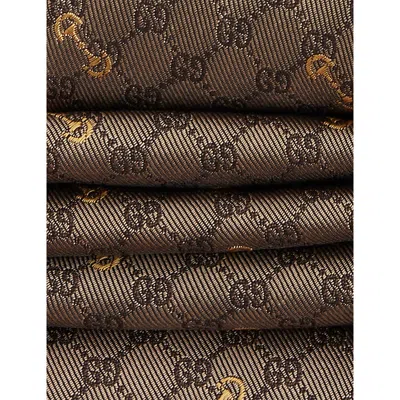 Gucci Mens Sand/light Brown Gg-monogram Jacquard Silk Tie