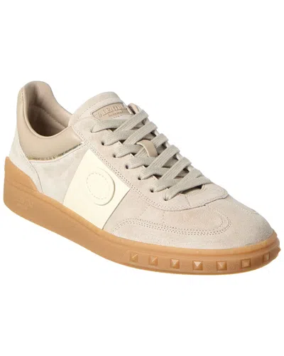 Valentino Beige Suede And Leather Sneakers