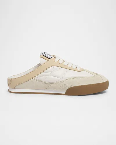 Chloé Kick Smooth Leather And Suede Sneaker Mules