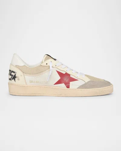 Golden Goose Men's Ballstar Mesh And Leather Low-top Sneakers