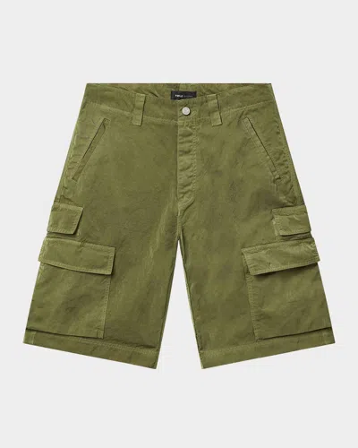 Purple Men's Woven Cargo Shorts In Green