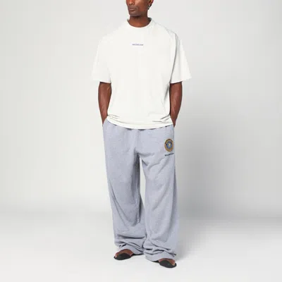 Balenciaga Wide Grey Uniform Merch Trousers In Gray