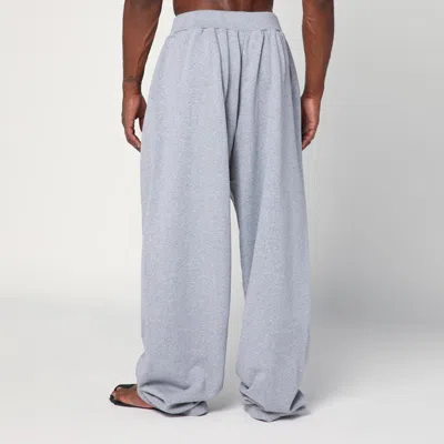 Balenciaga Wide Grey Uniform Merch Trousers In Gray