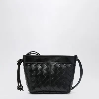 Bottega Veneta Black Small Shoulder Bag In Intrecciato