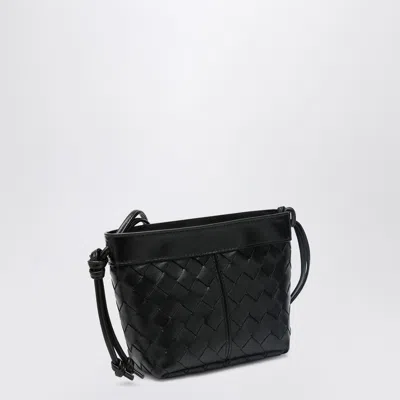 Bottega Veneta Black Small Shoulder Bag In Intrecciato