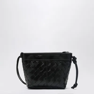 Bottega Veneta Black Small Shoulder Bag In Intrecciato