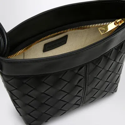 Bottega Veneta Black Small Shoulder Bag In Intrecciato