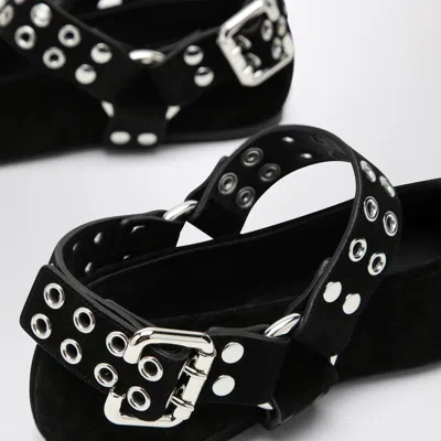 Alaïa Suede Ballerinas With Buckle Detail And Studded Strap