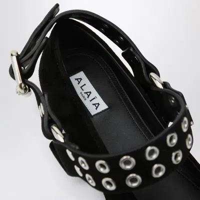 Alaïa Suede Ballerinas With Buckle Detail And Studded Strap