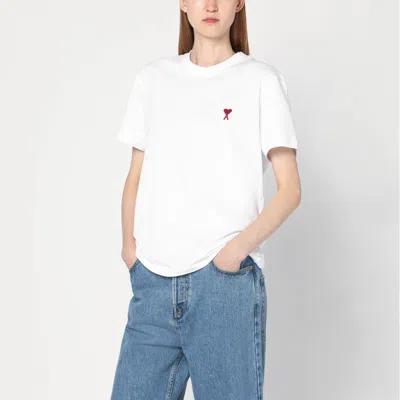 Ami Alexandre Mattiussi Ami Paris Ami Paris De Coeur Cotton T-shirt In White