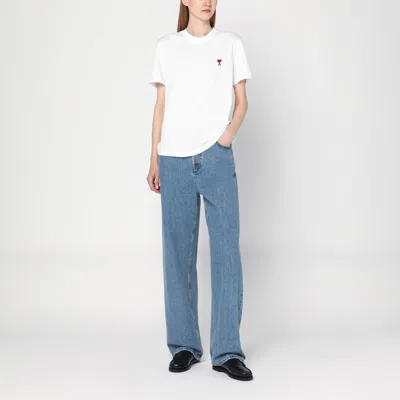 Ami Alexandre Mattiussi Ami Paris Ami Paris De Coeur Cotton T-shirt In White