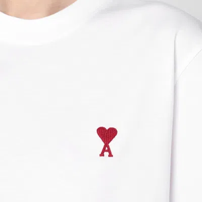 Ami Alexandre Mattiussi Ami Paris Ami Paris De Coeur Cotton T-shirt In White