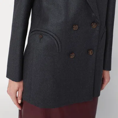 Blazé Milano Grey Wool Double-breasted Blazer