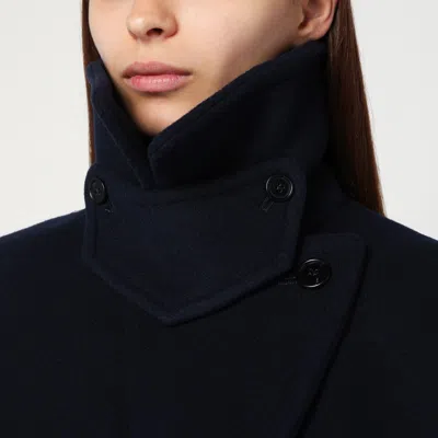 Chloé Double Breasted Wool Coat Coats And Trench Coats Blue