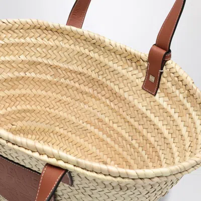 Loewe Medium-sized Basket Bag In Palm Leaf And Leather