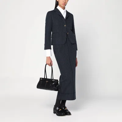 Thom Browne Navy Pinstripe Wool Blazer