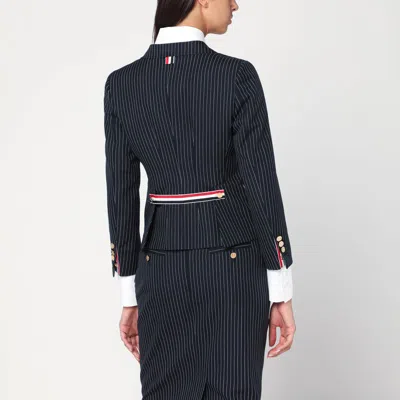 Thom Browne Navy Pinstripe Wool Blazer