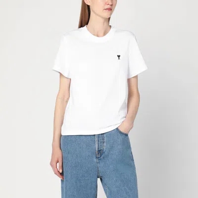 Ami Alexandre Mattiussi Ami Paris Ami Paris De Coeur Cotton T-shirt In White