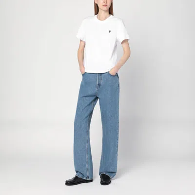 Ami Alexandre Mattiussi Ami Paris Ami Paris De Coeur Cotton T-shirt In White