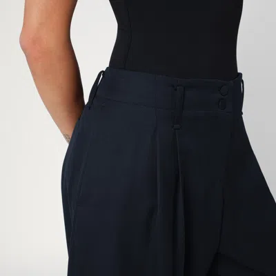 Alexander Mcqueen Wide Navy Blue Wool Trousers