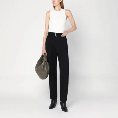 Bottega Veneta Ivory Ribbed Tank Top In Cotton Blend In White