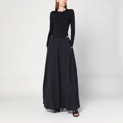 Balenciaga Black Washed Cotton Maxi Skirt