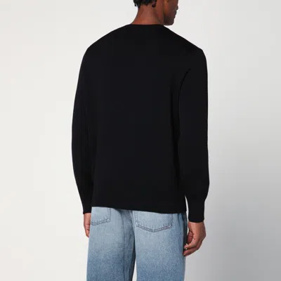 Ami Alexandre Mattiussi Ami Paris Ami De Coeur Wool Crewneck Sweater In Black