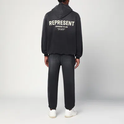 Represent Oversized Logo Hooded Sweatshirt In Black