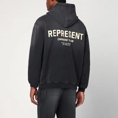 Represent Oversized Logo Hooded Sweatshirt In Black