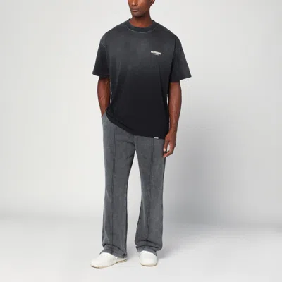 Represent Faded Black Cotton Jogger Pants In Gray