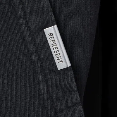 Represent Oversized Logo Hooded Sweatshirt In Black