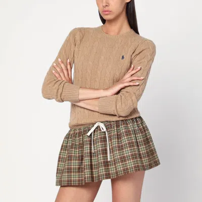 Polo Ralph Lauren Beige Cable-knit Sweater In Wool And Cashmere
