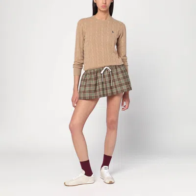 Polo Ralph Lauren Beige Cable-knit Sweater In Wool And Cashmere