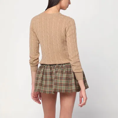 Polo Ralph Lauren Beige Cable-knit Sweater In Wool And Cashmere