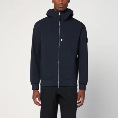 Stone Island Men Soft Shell-r Technology Logo Jacket In Blue