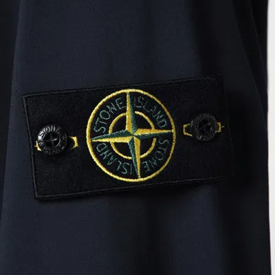 Stone Island Men Soft Shell-r Technology Logo Jacket In Blue