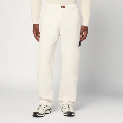 Stone Island Relaxed Gabardine Chino Trousers In White