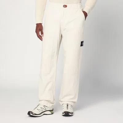 Stone Island Relaxed Gabardine Chino Trousers In White