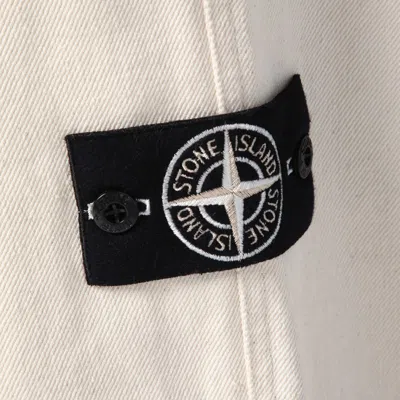 Stone Island Relaxed Gabardine Chino Trousers In White